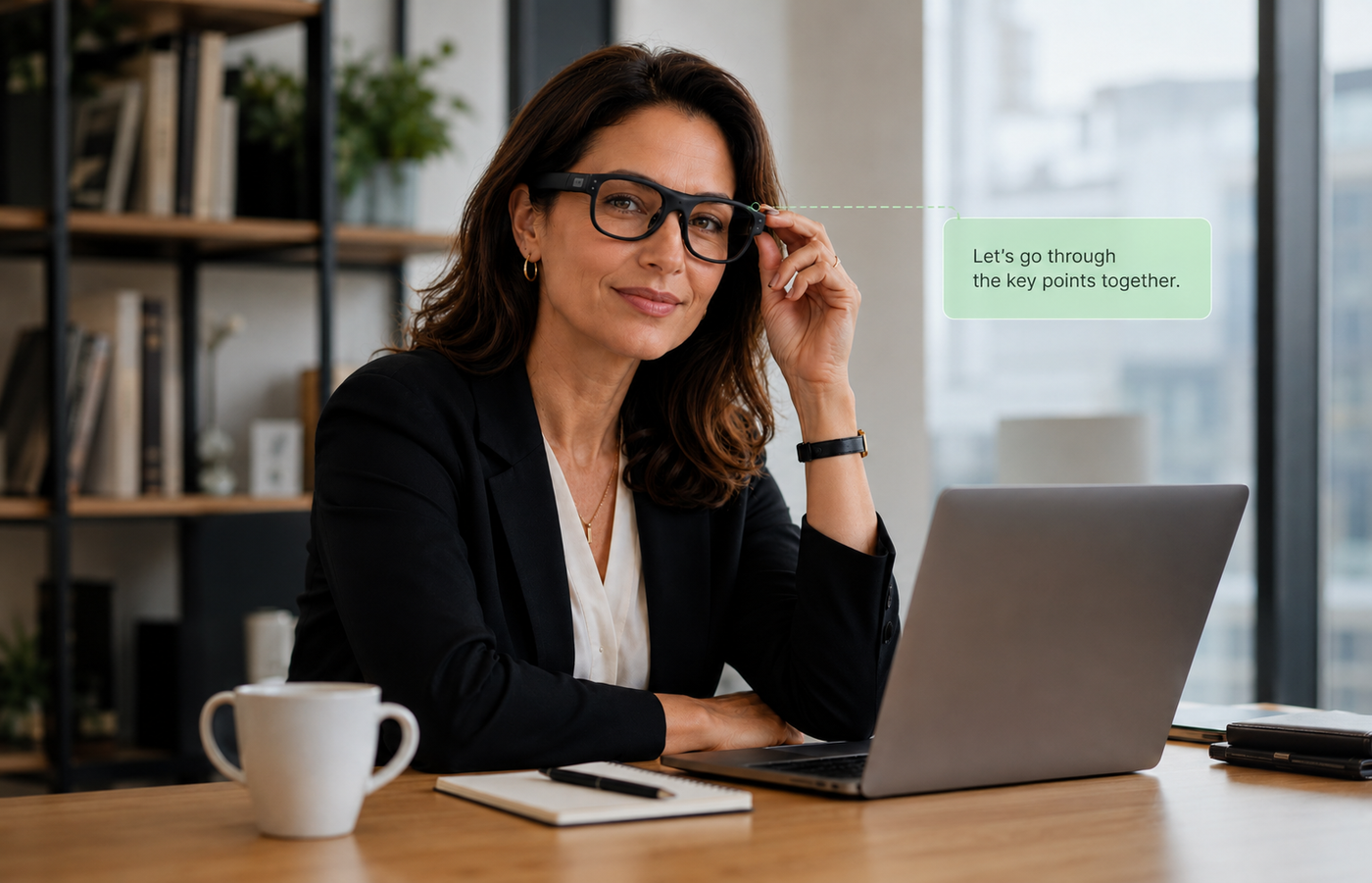 Person wearing Leion glasses and adjusting the frame
